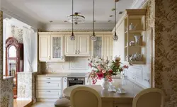 Small kitchen design in classic style