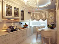 Small kitchen design in classic style