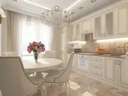 Small kitchen design in classic style