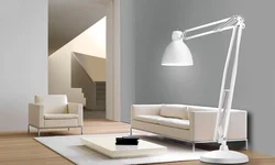 Floor lamp in the living room in a modern style photo