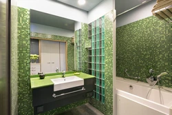 Bathroom design dark green