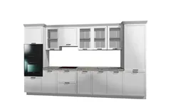 Kitchen Design 4 Meters Long With A Straight Refrigerator