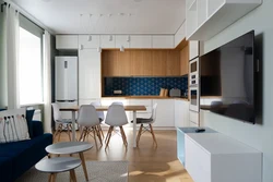 Дизайн кухни гостиной 24м2 с одним окном