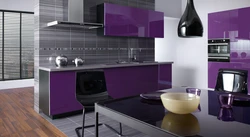 Kitchen interior in lilac tones