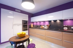 Kitchen interior in lilac tones