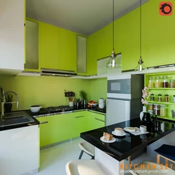 Кухня в салатовом цвете дизайн фото