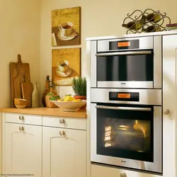 Kitchen design with built-in microwave