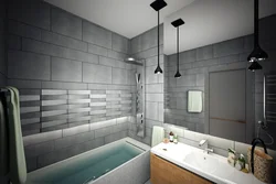 Combination Of Gray In The Interior With Other Colors In The Bathroom