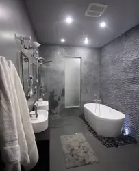 Combination Of Gray In The Interior With Other Colors In The Bathroom