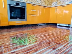 Photo of self-leveling floors in apartments in the kitchen