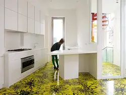 Photo of self-leveling floors in apartments in the kitchen