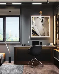 Office room design in apartment