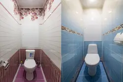 Decorating a toilet in an apartment photo design with tiles