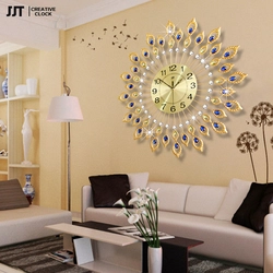 Large wall clock in the living room interior
