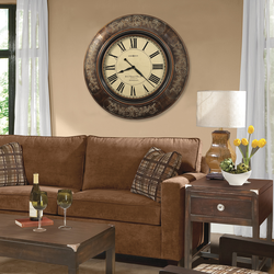 Large wall clock in the living room interior