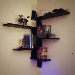 Corner Shelves In The Living Room Photo