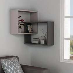 Corner Shelves In The Living Room Photo
