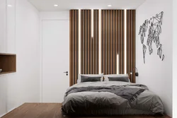 Рейки в дизайне интерьера спальни