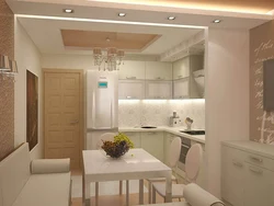 Kitchen 8 m design with sofa