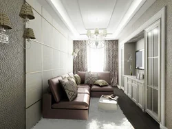 Narrow living room bedroom design