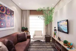 Narrow living room bedroom design