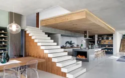 Kitchen combined with stairs photo