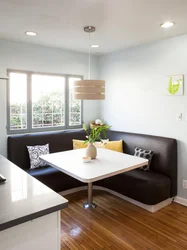 Kitchen with corner sofa in the interior