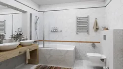 Дызайн ваннага пакоя белы керамаграніт