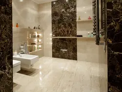 Porcelain tiles in the bathroom interior