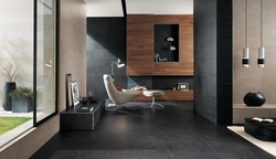 Porcelain tiles in the bathroom interior