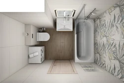 Hamam dizaynı 4 kv m tualet və vanna ilə