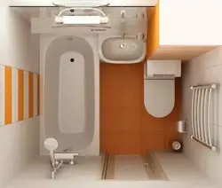 Bathroom design 4 sq m with toilet and bathtub