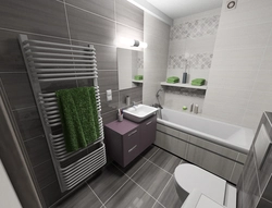 Bathroom design 4 sq m with toilet and bathtub