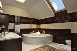 Бело коричневый дизайн ванны
