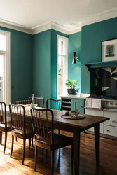 Green Walls In The Kitchen Interior Photo