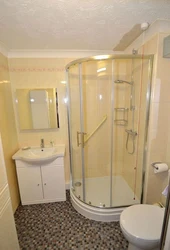 Renovation of a bathroom with shower in Khrushchev photo