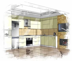 Дизайн проекты фото кухонь с размерами всего