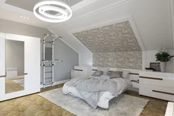 Photo Of Bedroom Design With Sloping Ceiling