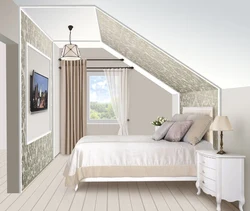 Photo Of Bedroom Design With Sloping Ceiling