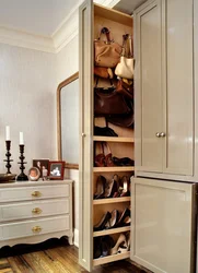 Hallway with shoe rack photo in the apartment