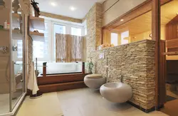 Bathroom design with stone photo