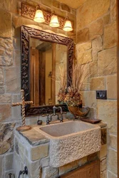 Bathroom design with stone photo