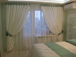 Дызайн штор для дзвярэй у спальню