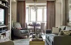 Neoclassical Curtains In The Interior Of The Living Room Photo