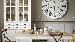 Large clock in the kitchen interior