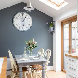 Large clock in the kitchen interior