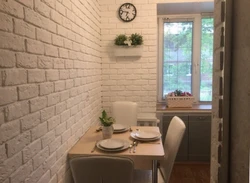 Tiled kitchen one wall photo
