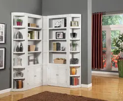 Bookcase in the living room interior photo