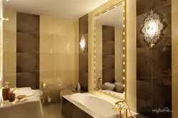 Интерьер ванной золотой