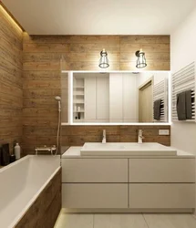 Bath design with wood white